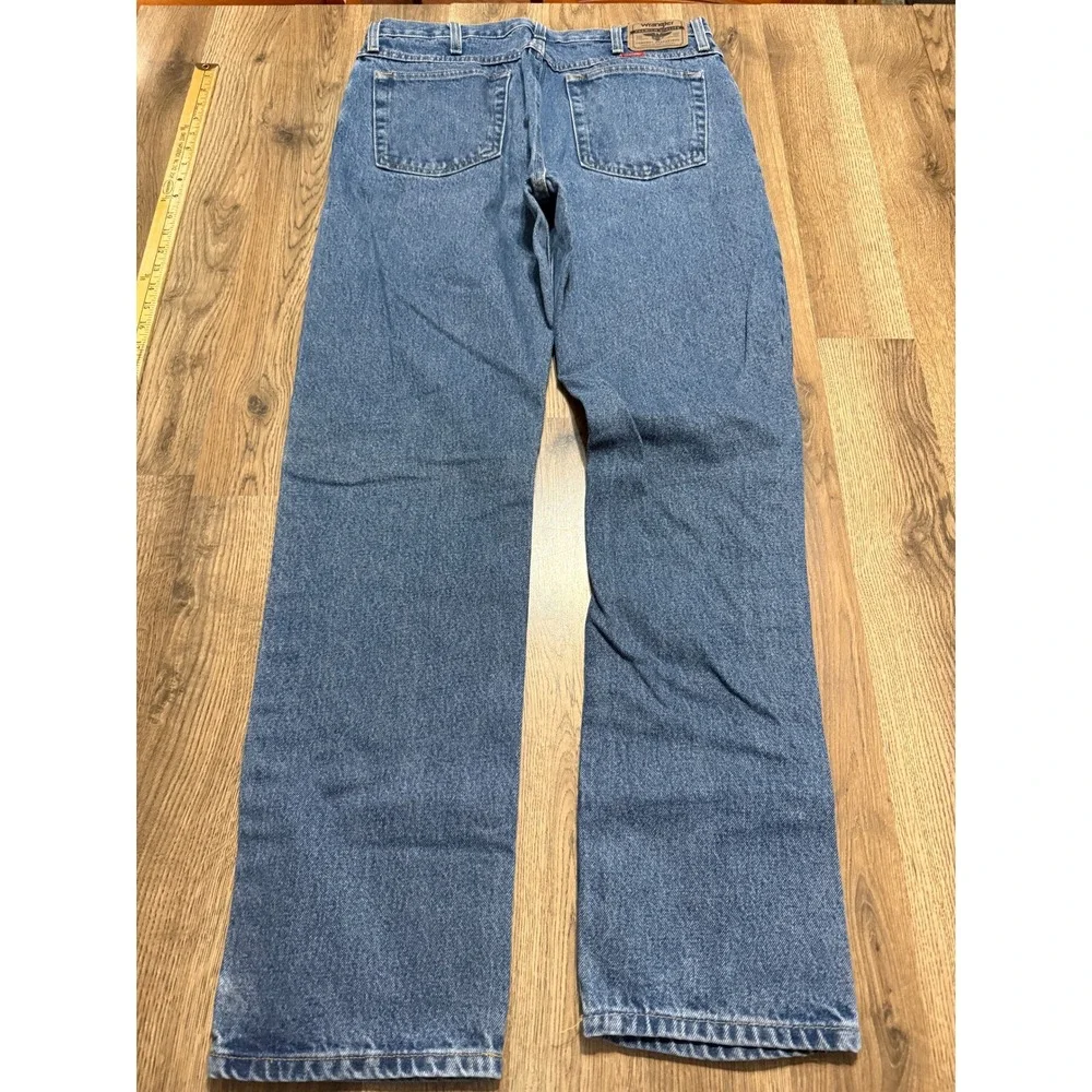 Wrangler Jeans Mens 35x34 Blue Adult Straight Leg Denim Excellent